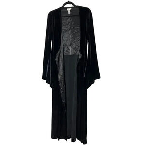 Vintage Black Velvet Long Coat